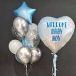 Воздушные шары на выписку WELCOME BABY BOY