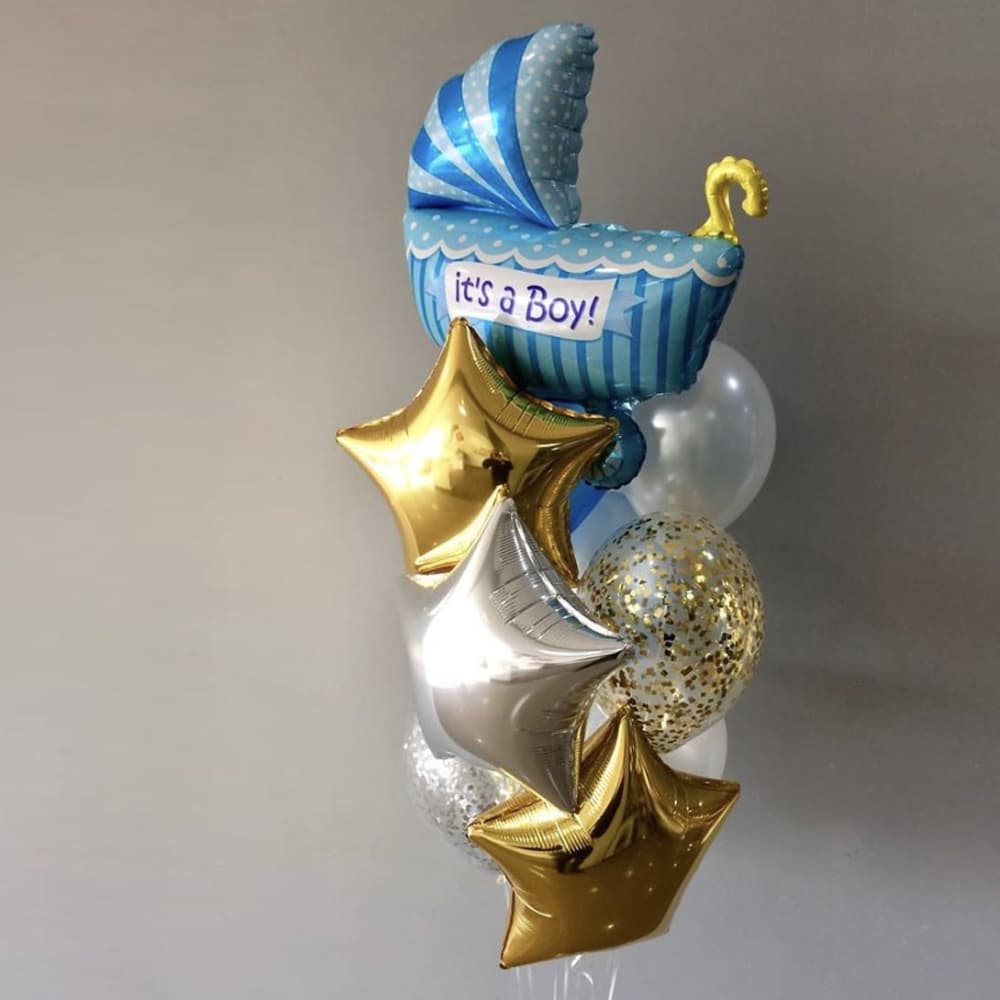 Кульки для новонародженого сина: золоті, срібні, блакитні