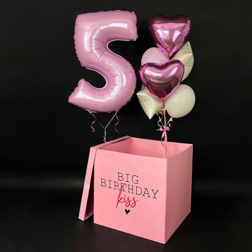 Коробка сюрприз с шариками на день рождения девочке