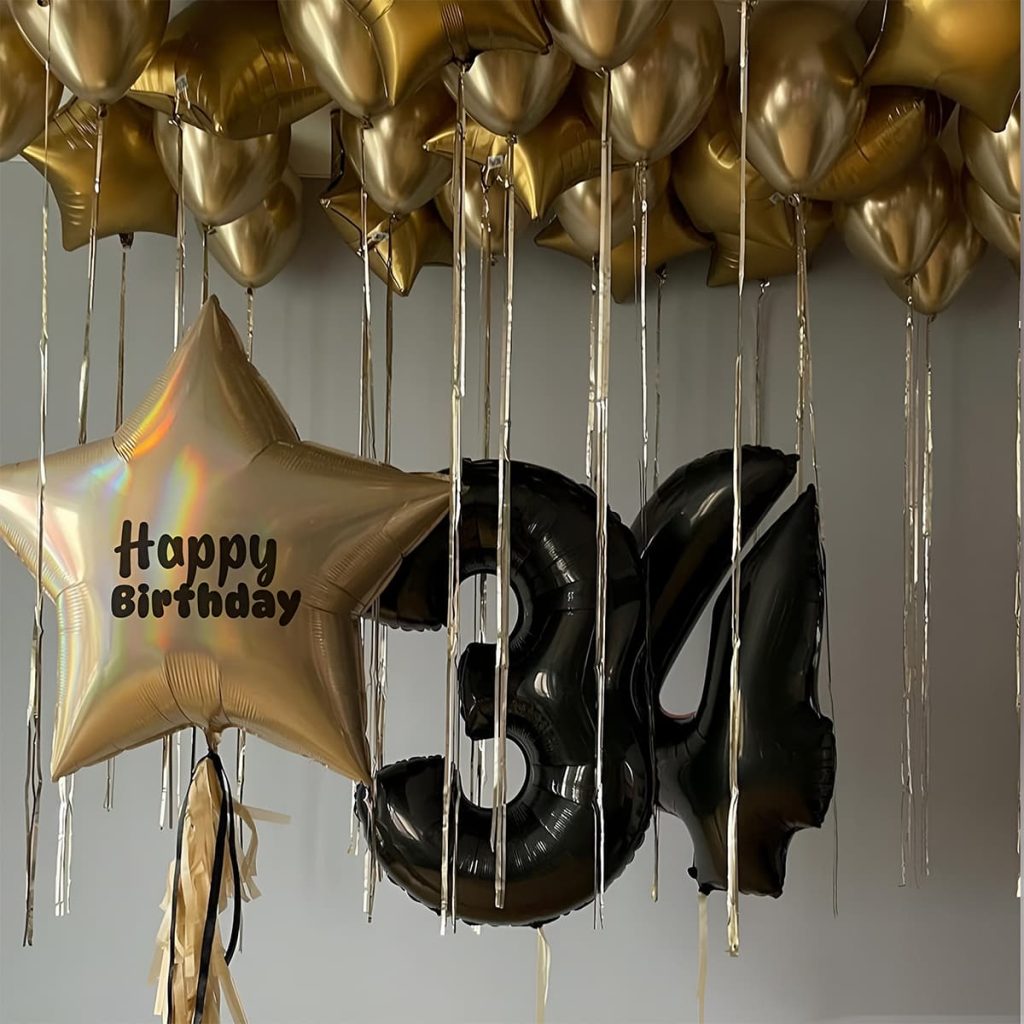 Гелієві кульки на день народження з чорними цифрами