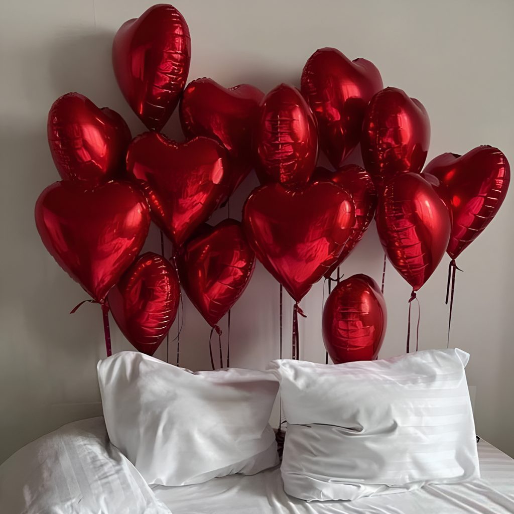Романтический набор «Страсть» — гелиевые шарики-сердца