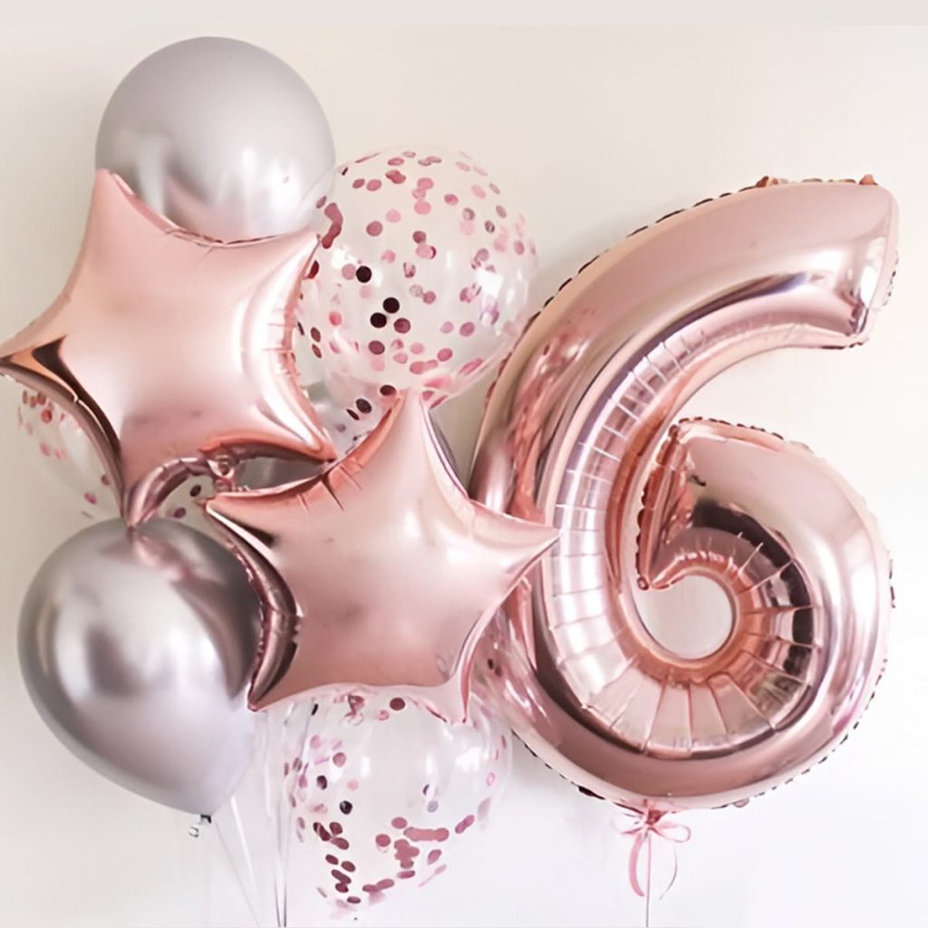 Кульки на день народження дівчинки: рожеве золото та срібні