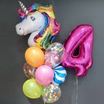 Готовий набір кульок для дівчинки на день народження «Єдиноріг»