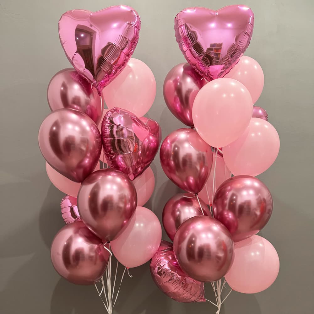Стильный розовый сет: гелиевые шарики и сердца «Pink Dream»