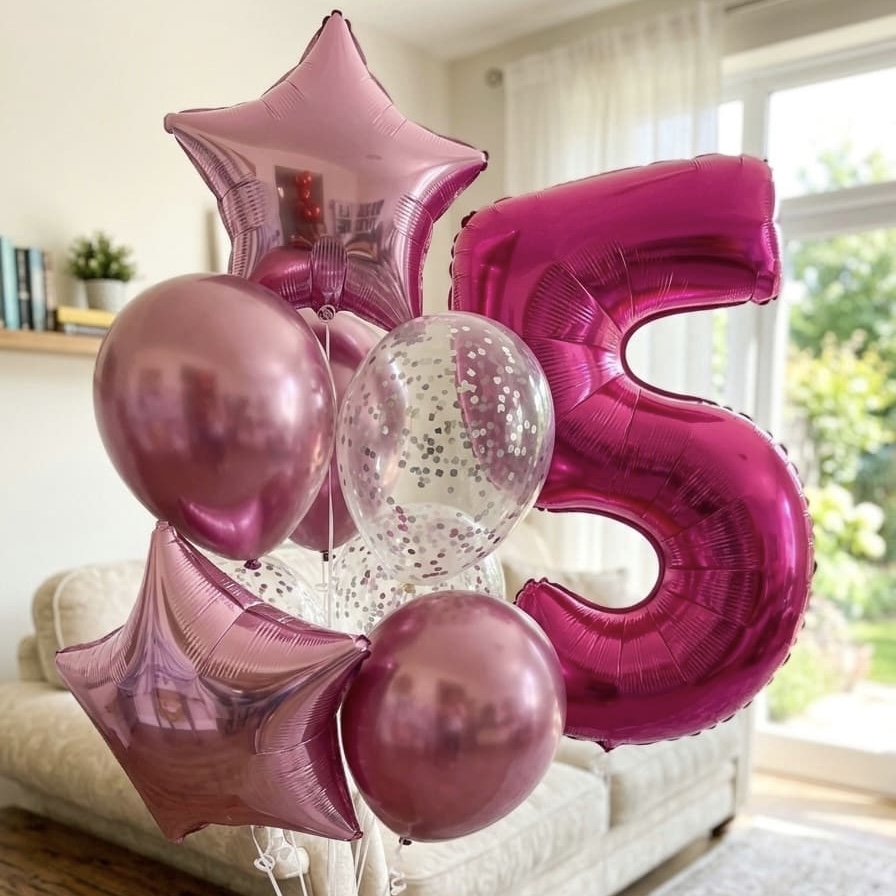 Шарики с гелием ягодные с цифрой