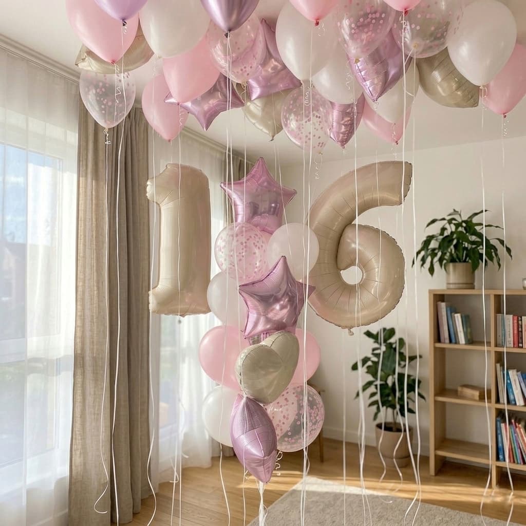 Кульки ніжних відтінків на день народження