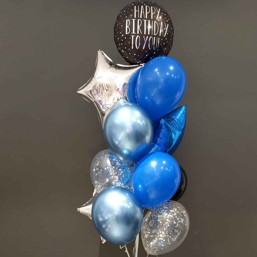 Гелієві кульки на день народження: сині та блакитні