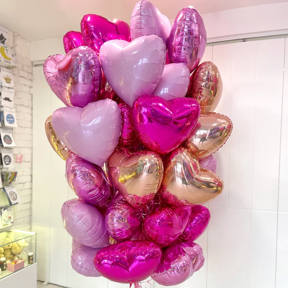Гелієві кульки-серця для дівчини: рожеві, малинові «Sweet Love»