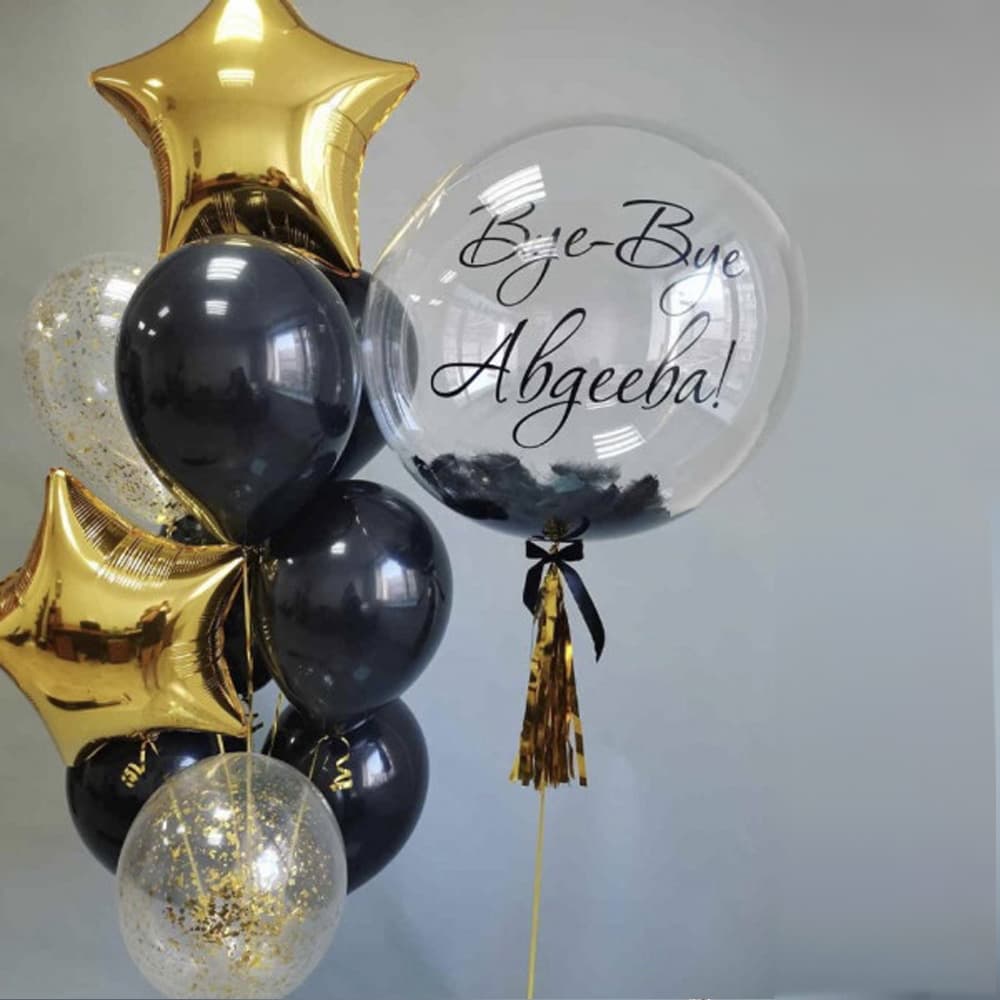 Повітряні кульки на дівич-вечір: чорні та золоті