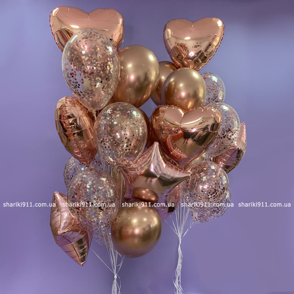 Набір кульок з конфетті та хром