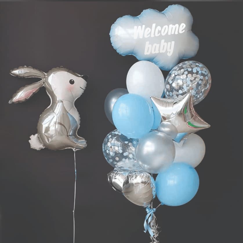 Кульки на виписку з пологового будинку Зайчик