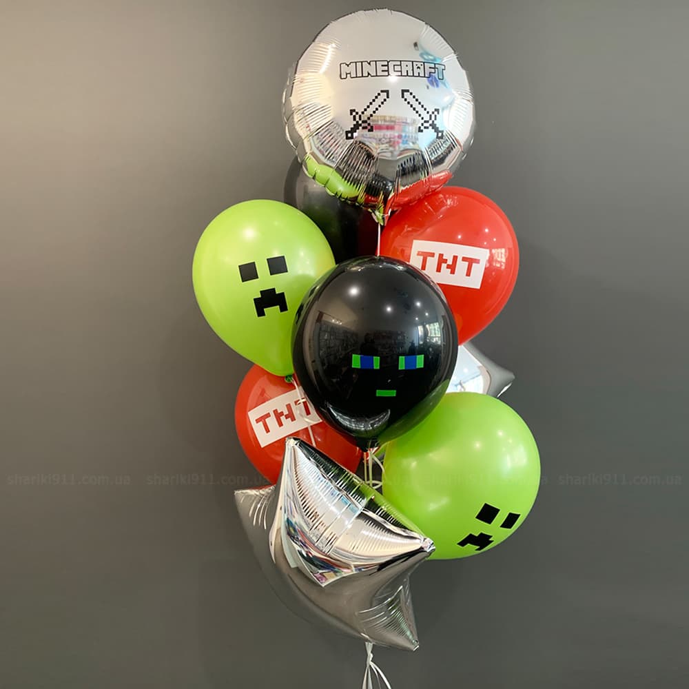 Шарики с рисунком Майнкрафт