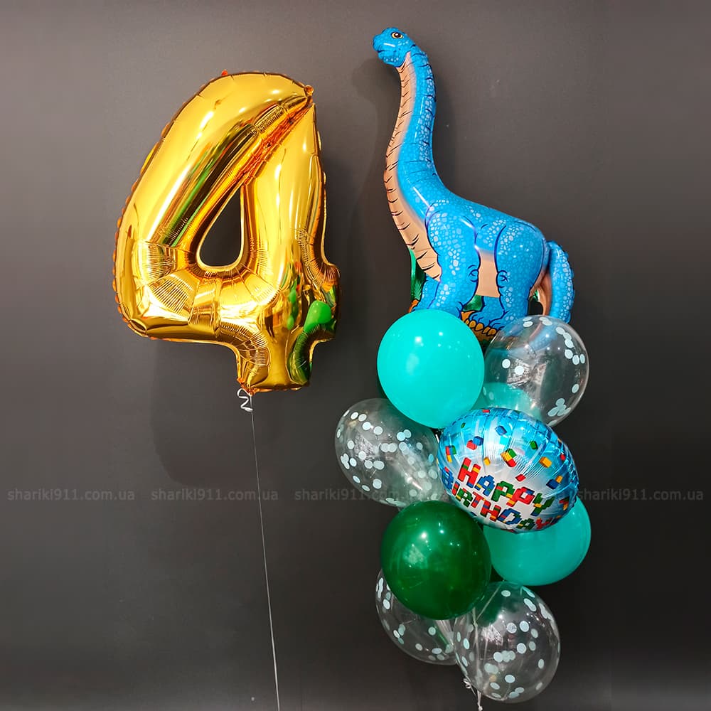 Кульки на день народження Динозавр блакитний