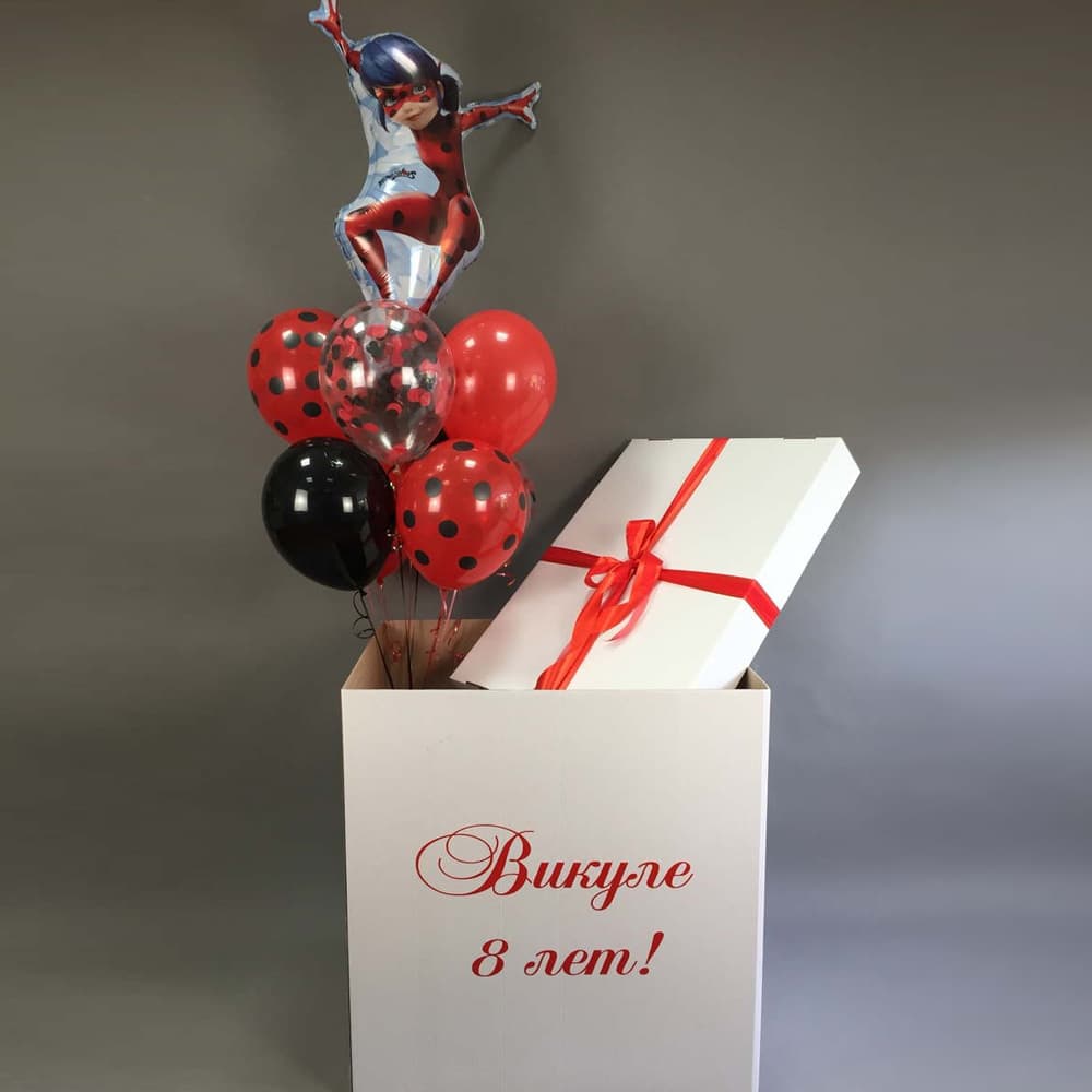 Подарочная коробка с шариками Леди Баг