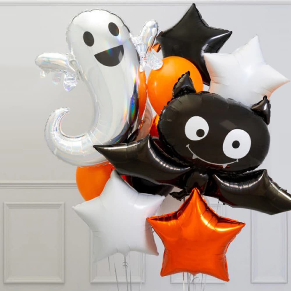 Оформлення кулями Halloween: привид та летюча мишка