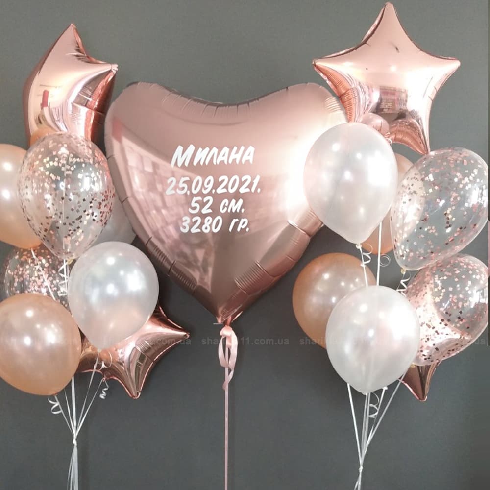 Кульки на виписку з роддому з написом для дівчинки