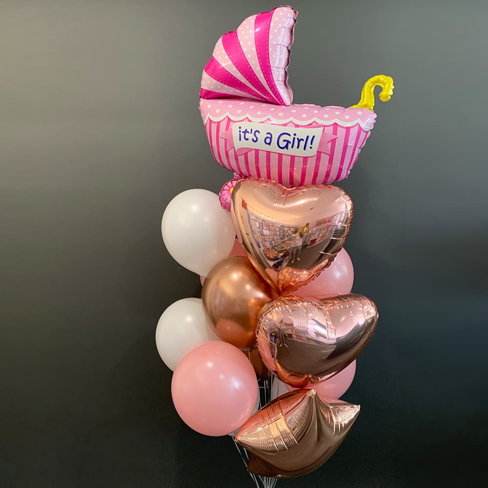 Кульки на виписку з пологового будинку дівчинки