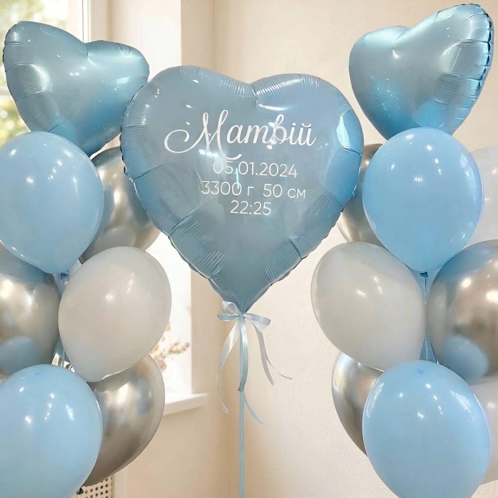 Кульки на виписку з роддому з ім’ям сина