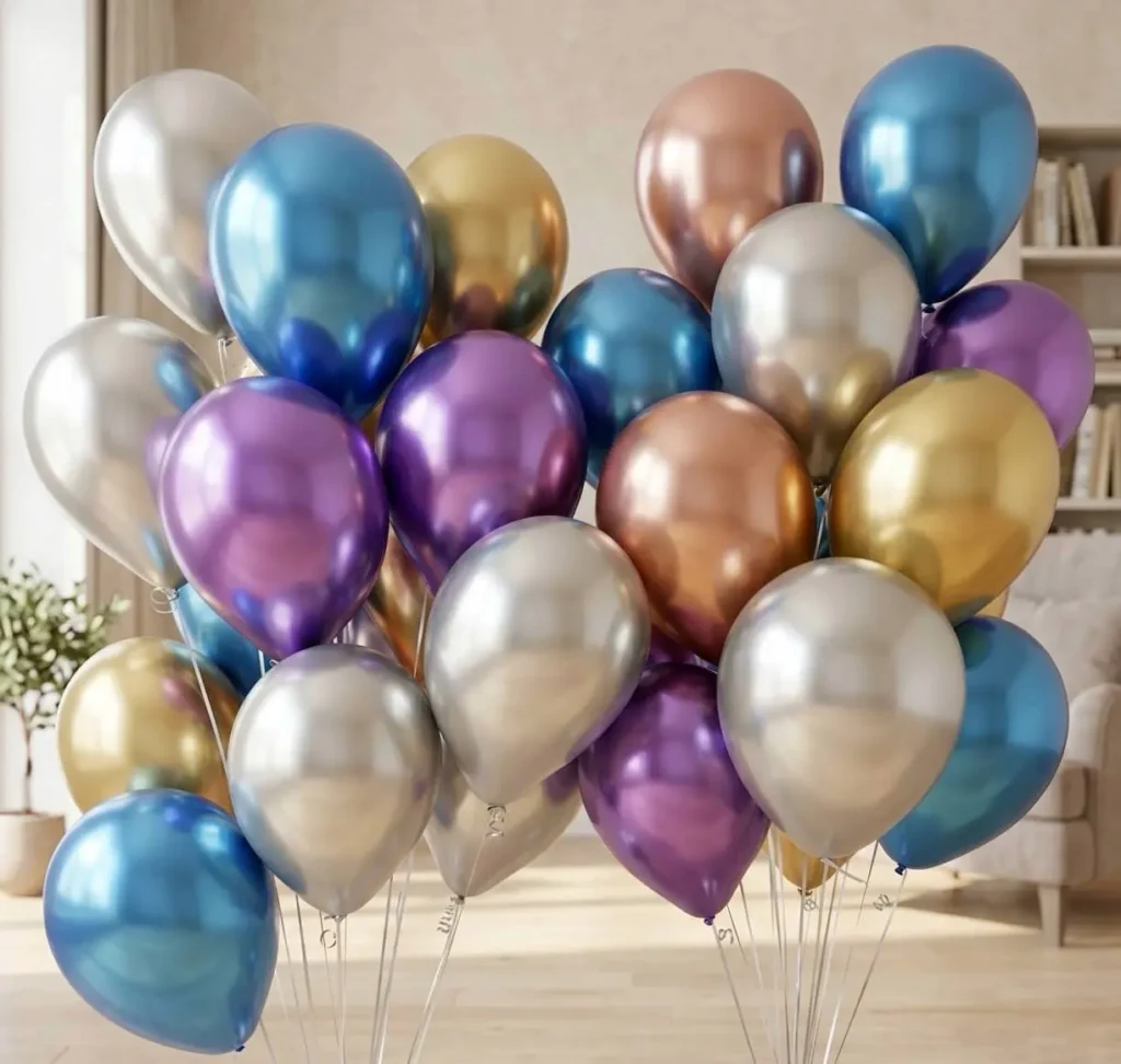 Гелієві хром кульки різнокольорові яскраві