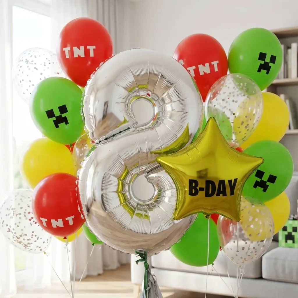 Шарики Майкрафт: яркие разноцветные