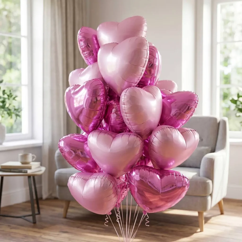 Гелієві кульки рожеві серця для дівчини