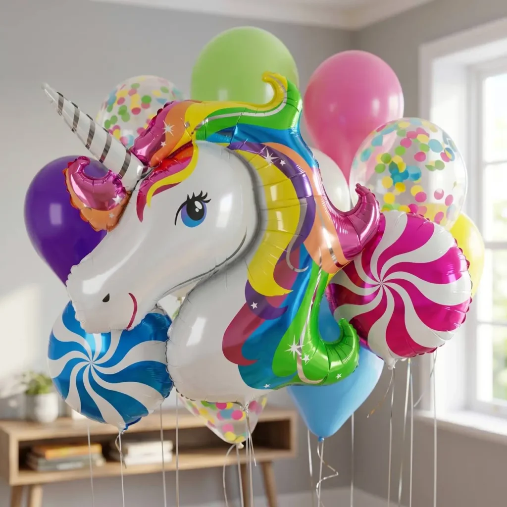 Шарики на день рождения с единорогом