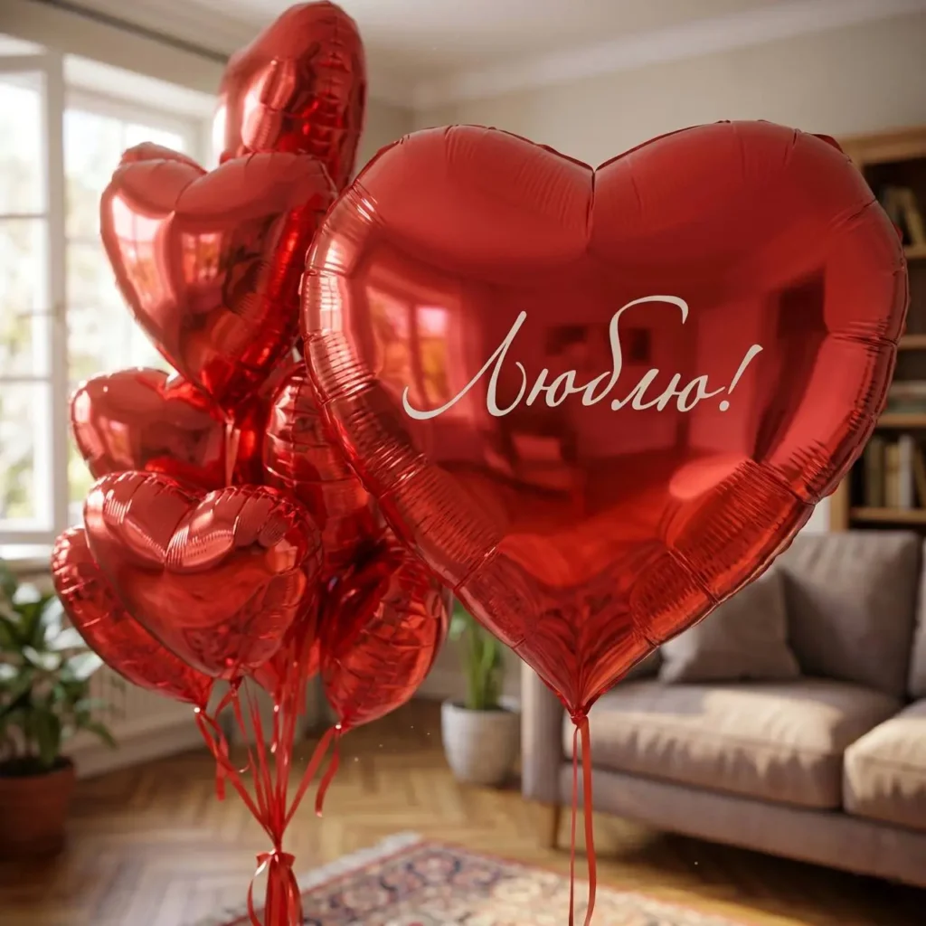 кульки на день закоханих червоні сердечка