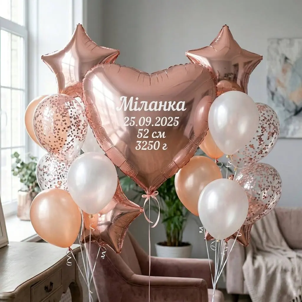 Кульки на виписку з роддому з написом для дівчинки