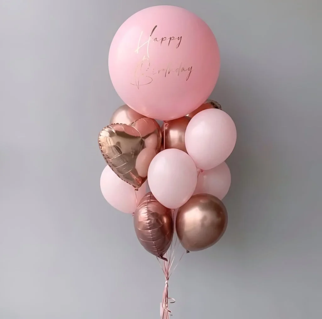 Кульки на день народження для дівчини «Ніжний подарунок» стандартний
