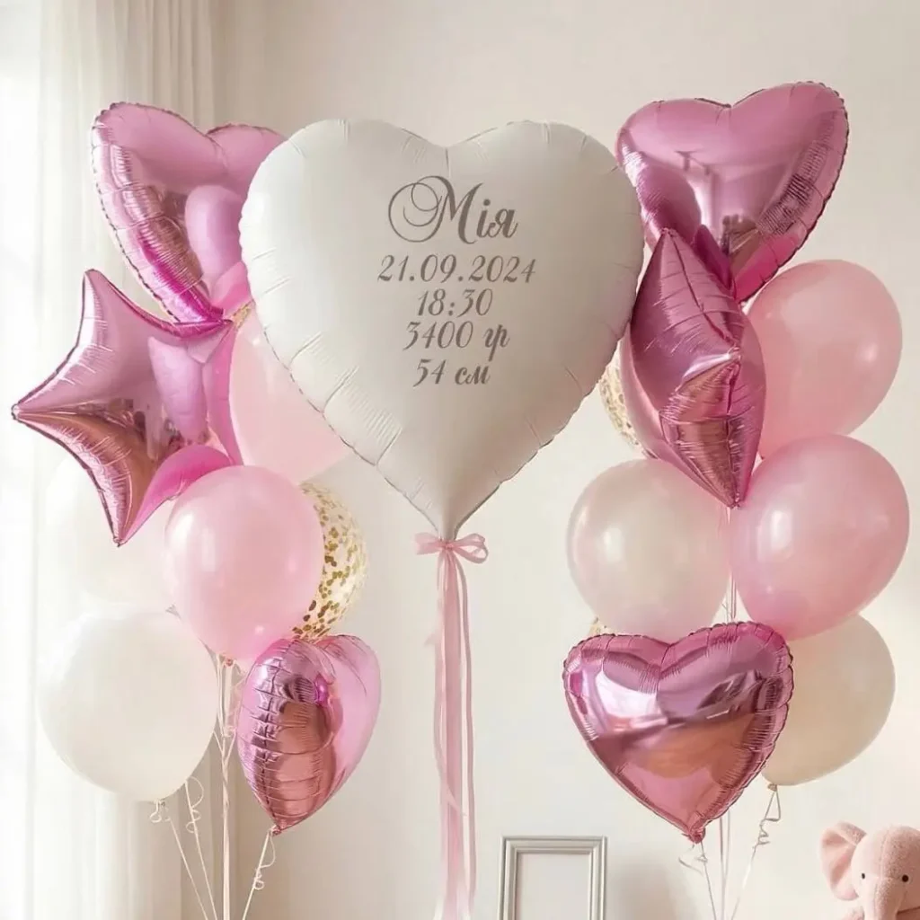 Повітряні кульки на виписку донечки