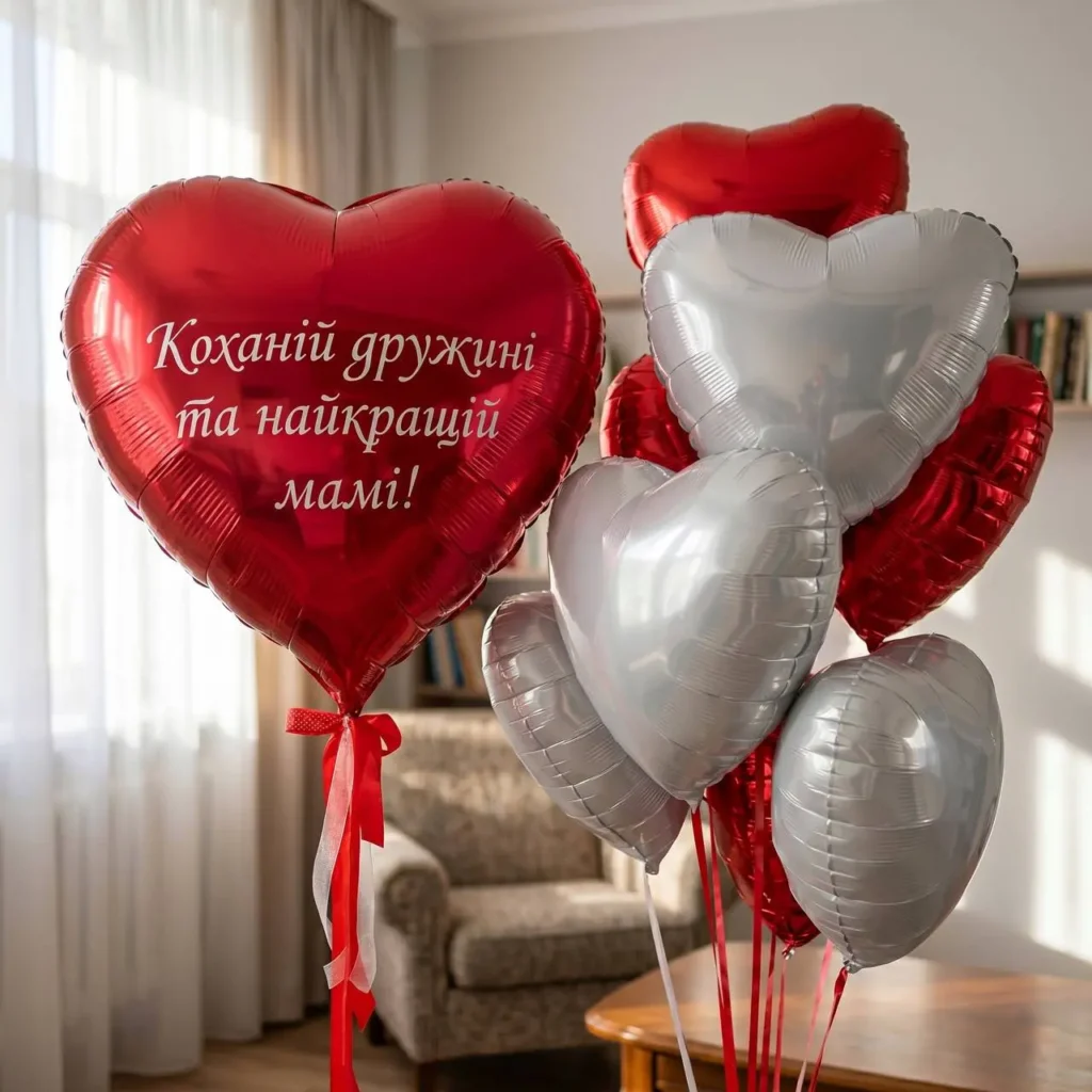 Кульки «Коханій дружині — найкращій мамі»
