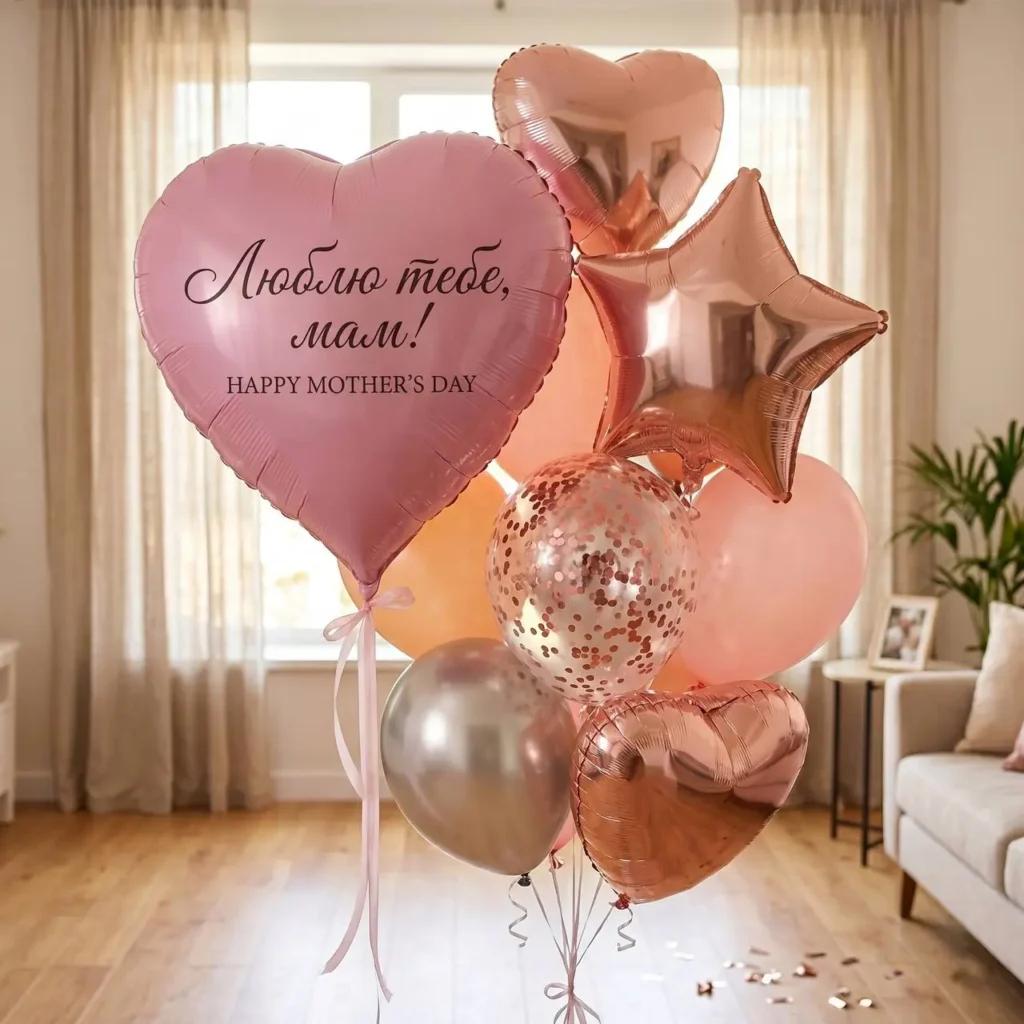 Подарунок для найкращої мами кульки «Happy Mother’s Day»