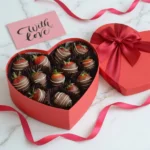 Полуниця у чорному та білому шоколаді «With Love»
